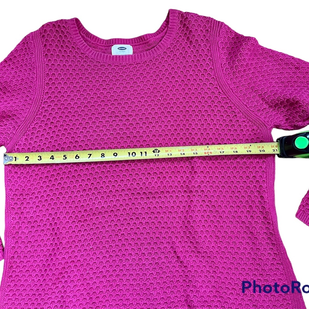 Old Navy XL Magenta Pink Honeycomb Knit Sweater - Picture 3 of 8